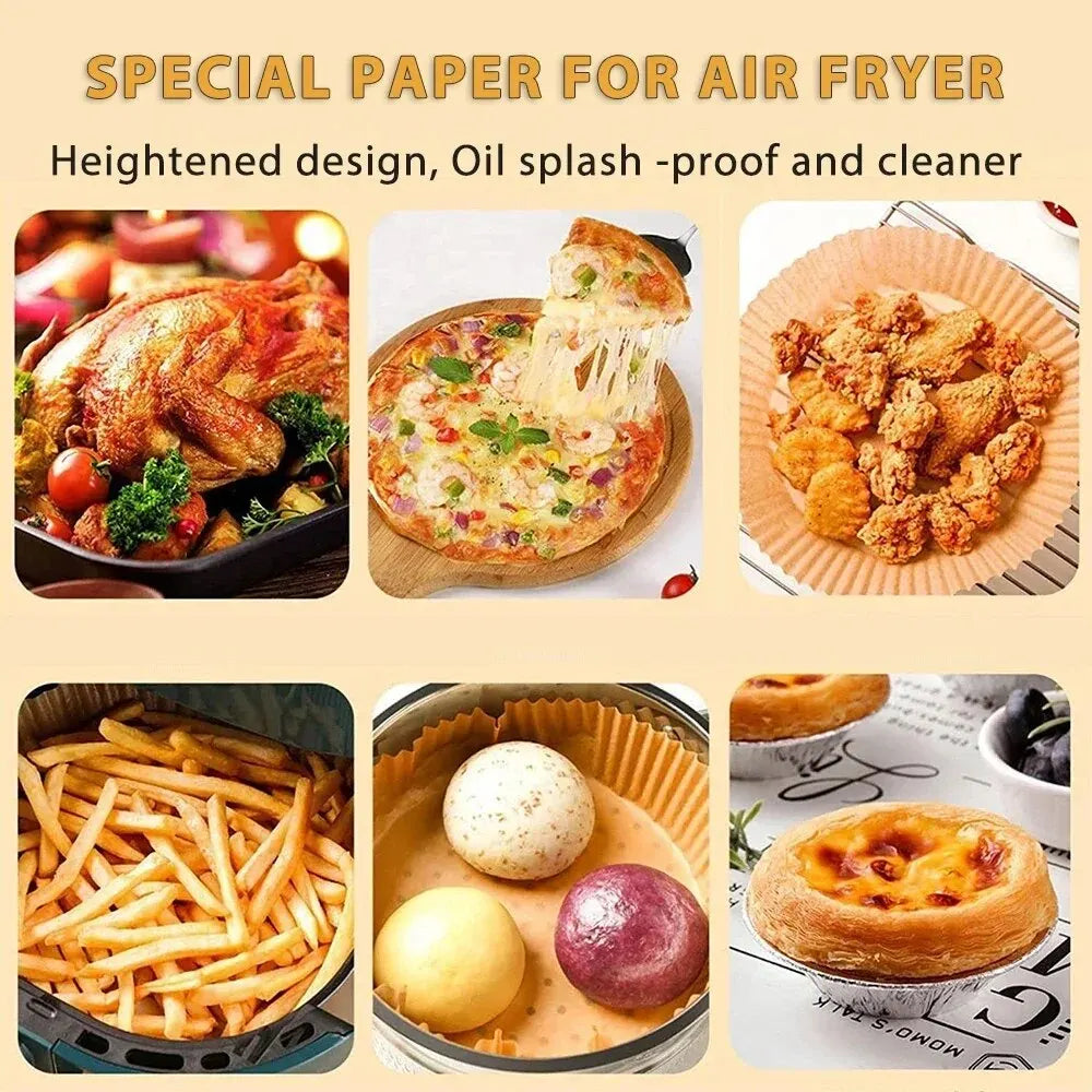 Papel Antiaderente para Air Fryer – Descartável e Fácil de Limpar