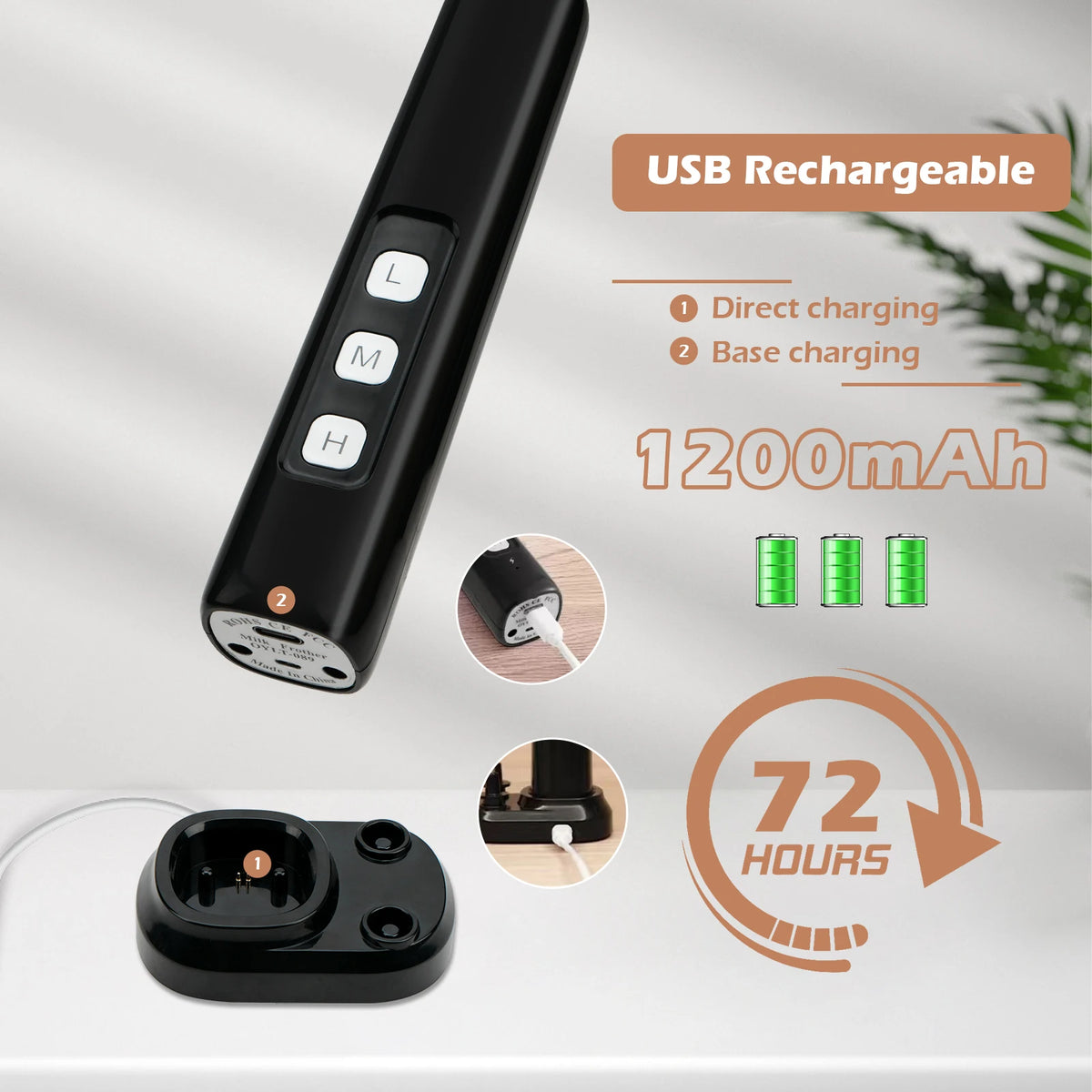 Mixer Elétrico  Recarregável USB com 3 Velocidades