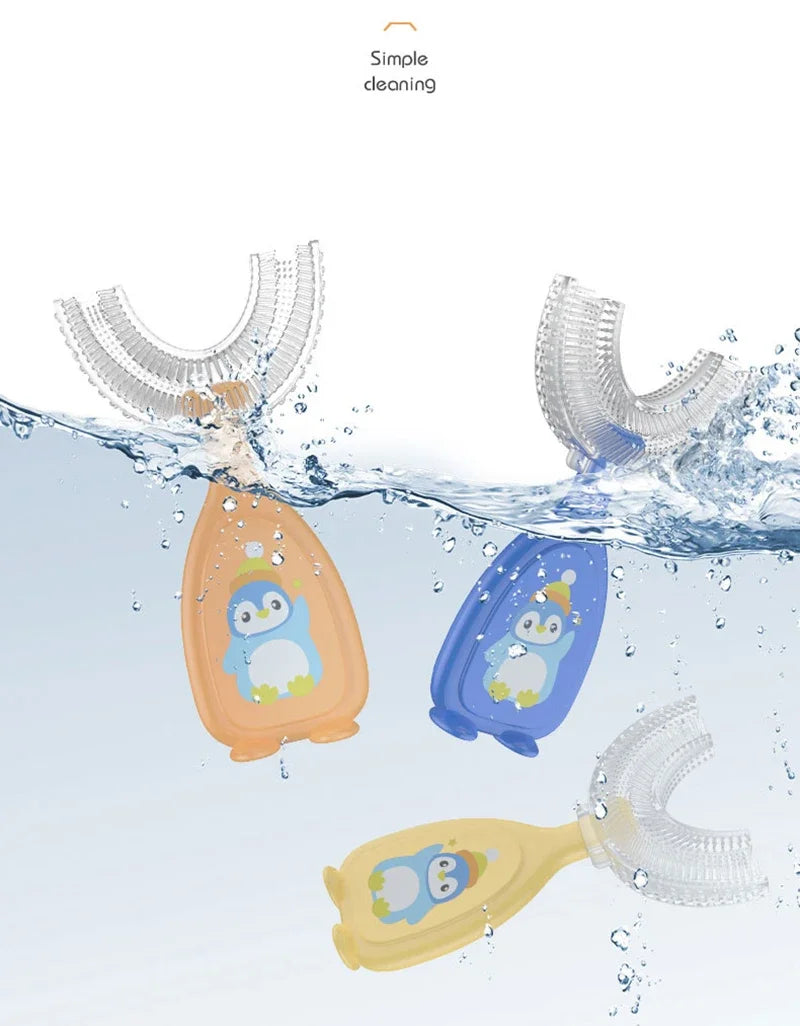 Escova de Dentes Infantil 360° em Silicone com Design em U
