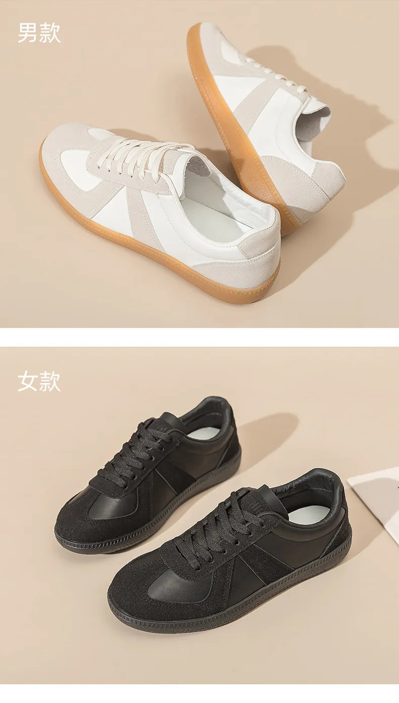 Unisex German Army Trainers Shoes Versatile White Casual Shoes 2026 Spring Retro Sneakers Couples Platform Sports Shoes