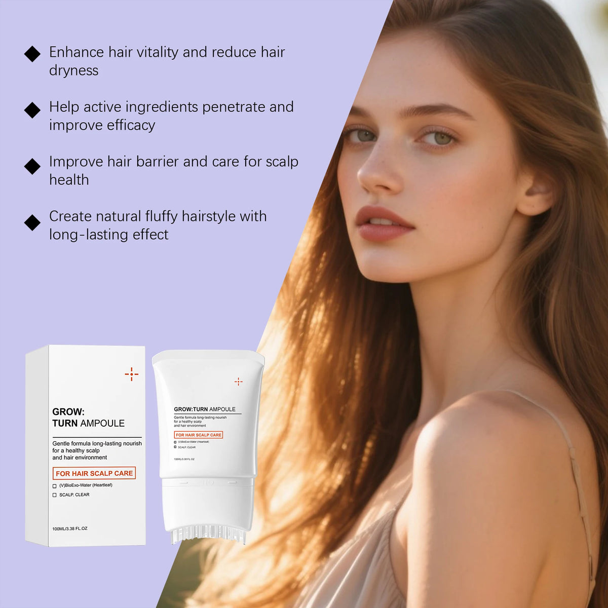 Volumizing Hair Serum Deep Nourish Care Repair Damaged Hair Roots Improve Scalp Environment Scalp Massager With Built-In Brush
