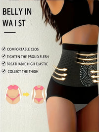 High Waist Tummy Control Shapewear Panties for Women Seamless Body Shaping Underwear Abdomen Slimming Breathable Stretch Briefs