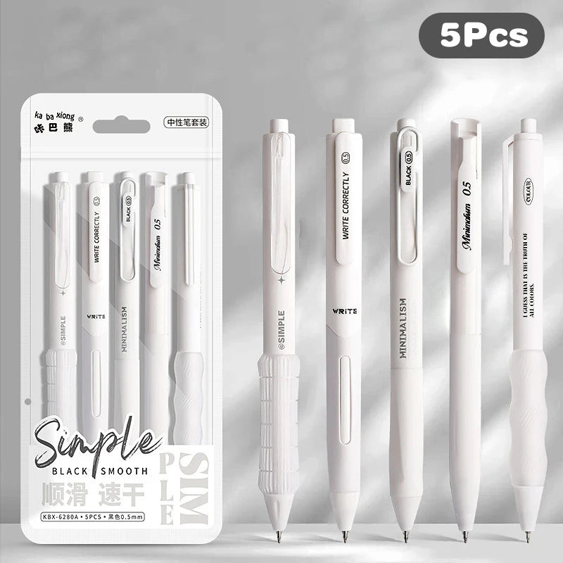 Kit com 5 Canetas Gel Minimalistas