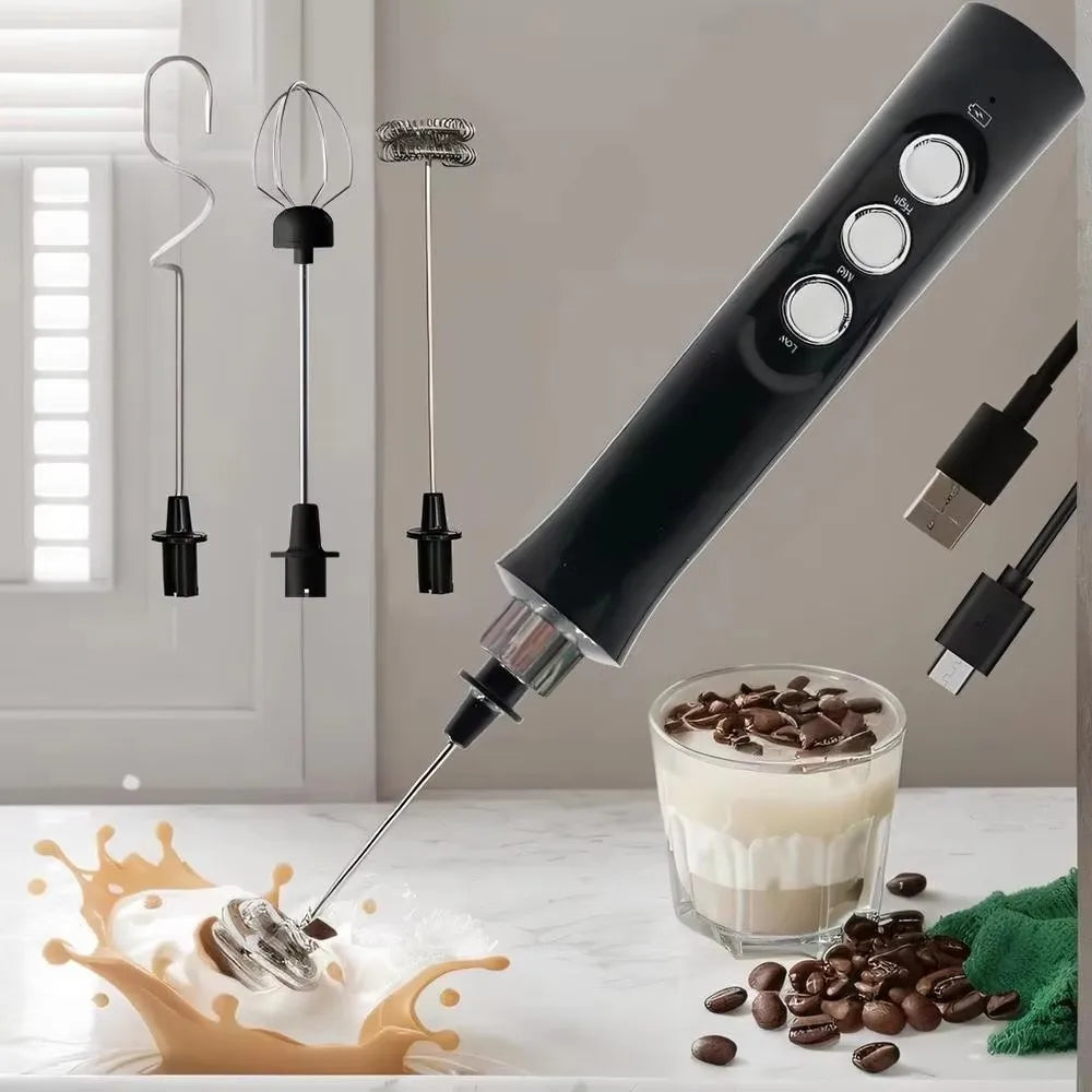 Mixer Elétrico  Recarregável USB com 3 Velocidades