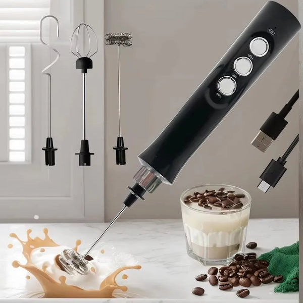 Mixer Elétrico  Recarregável USB com 3 Velocidades