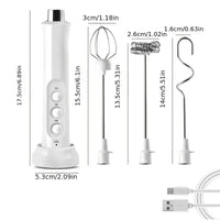Mixer Elétrico  Recarregável USB com 3 Velocidades