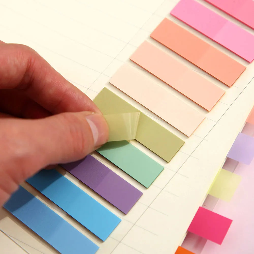 Marcadores Adesivos Transparentes Coloridos com 200 Folhas