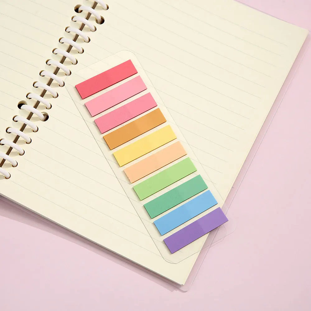 Marcadores Adesivos Transparentes Coloridos com 200 Folhas