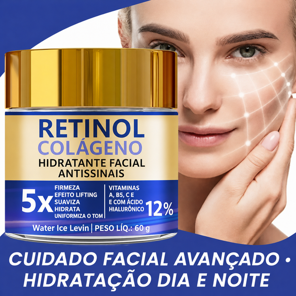 Creme Facial com Retinol, Colágeno e Ácido Hialurônico 60g