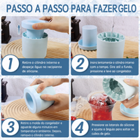 Forma de Gelo em Silicone com Reservatório